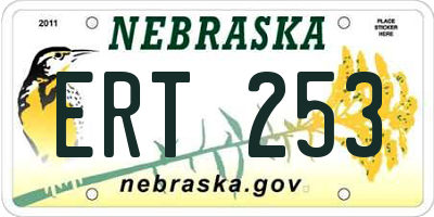 NE license plate ERT253