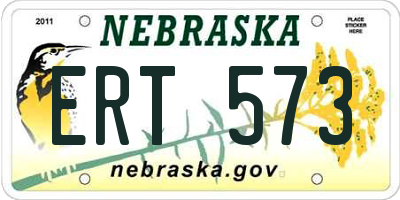 NE license plate ERT573