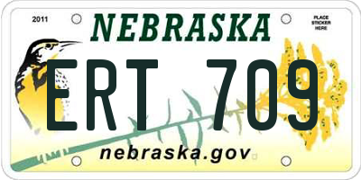 NE license plate ERT709