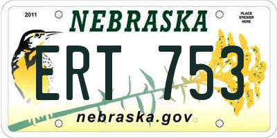 NE license plate ERT753