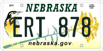 NE license plate ERT878