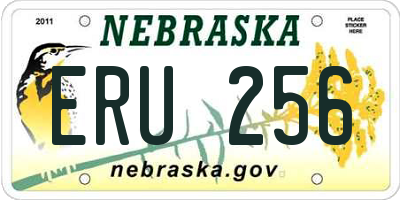 NE license plate ERU256