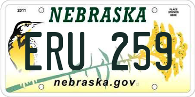 NE license plate ERU259
