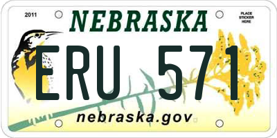 NE license plate ERU571