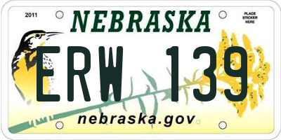 NE license plate ERW139