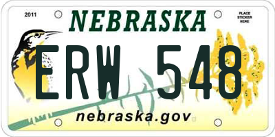 NE license plate ERW548