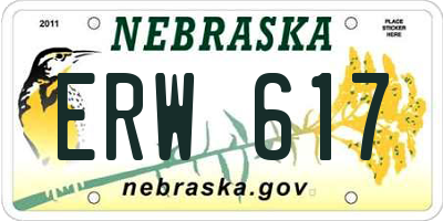 NE license plate ERW617