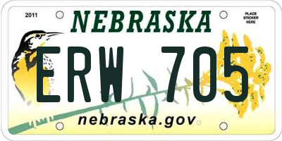 NE license plate ERW705