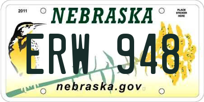 NE license plate ERW948