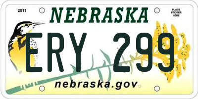 NE license plate ERY299