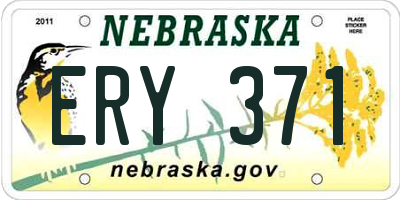 NE license plate ERY371