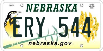 NE license plate ERY544