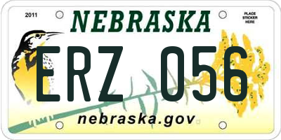 NE license plate ERZ056