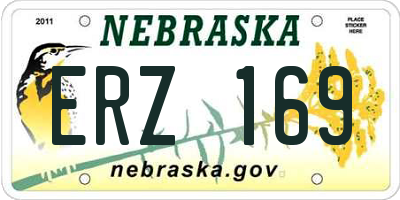 NE license plate ERZ169