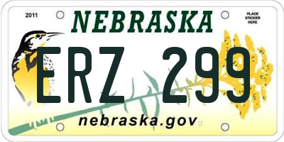 NE license plate ERZ299
