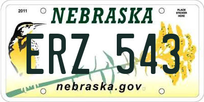 NE license plate ERZ543