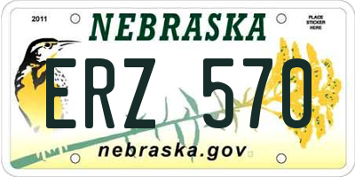 NE license plate ERZ570