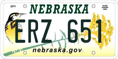 NE license plate ERZ651