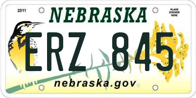 NE license plate ERZ845
