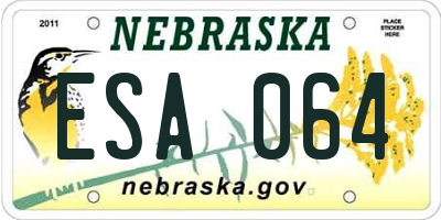 NE license plate ESA064