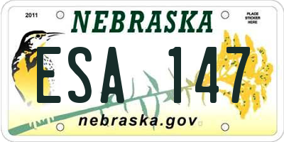 NE license plate ESA147