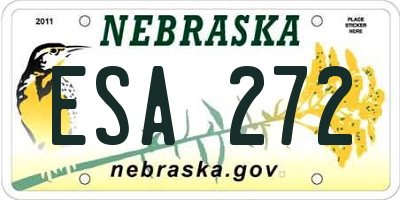 NE license plate ESA272