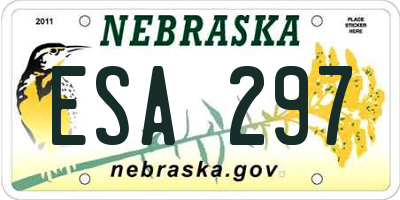 NE license plate ESA297