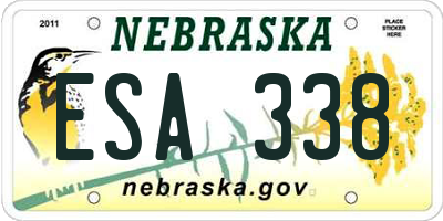 NE license plate ESA338