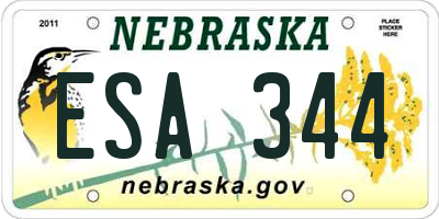 NE license plate ESA344