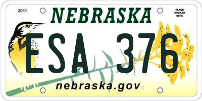 NE license plate ESA376