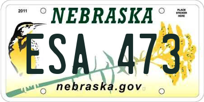 NE license plate ESA473