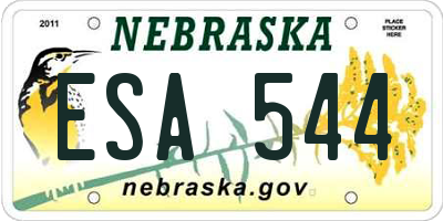 NE license plate ESA544
