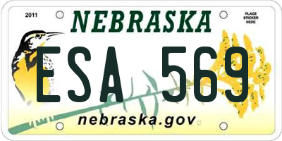 NE license plate ESA569