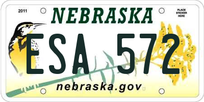 NE license plate ESA572