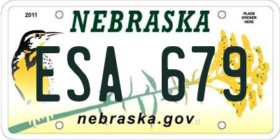 NE license plate ESA679