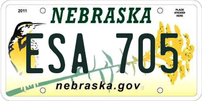 NE license plate ESA705