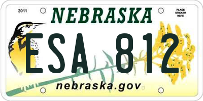 NE license plate ESA812