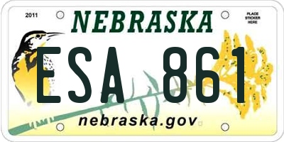 NE license plate ESA861