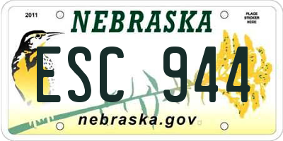 NE license plate ESC944