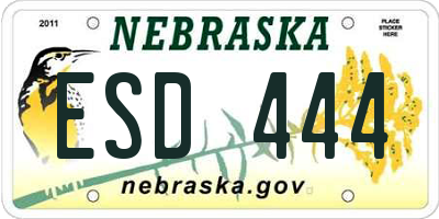 NE license plate ESD444