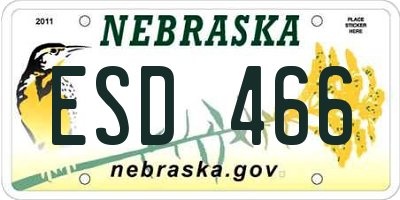 NE license plate ESD466