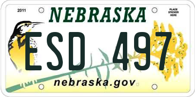 NE license plate ESD497