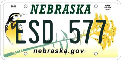 NE license plate ESD577