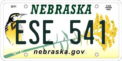 NE license plate ESE541