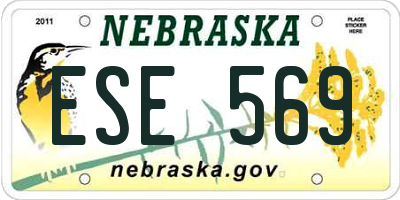 NE license plate ESE569