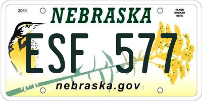NE license plate ESF577