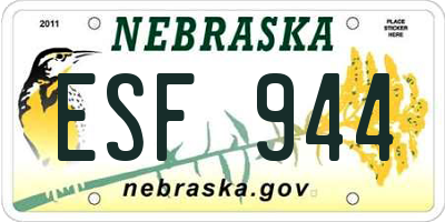 NE license plate ESF944