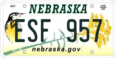 NE license plate ESF957