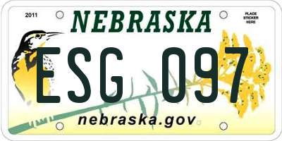 NE license plate ESG097