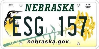 NE license plate ESG157